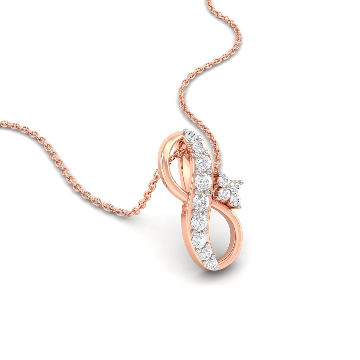 Rose gold Infinity Diamond Luxury Pendant