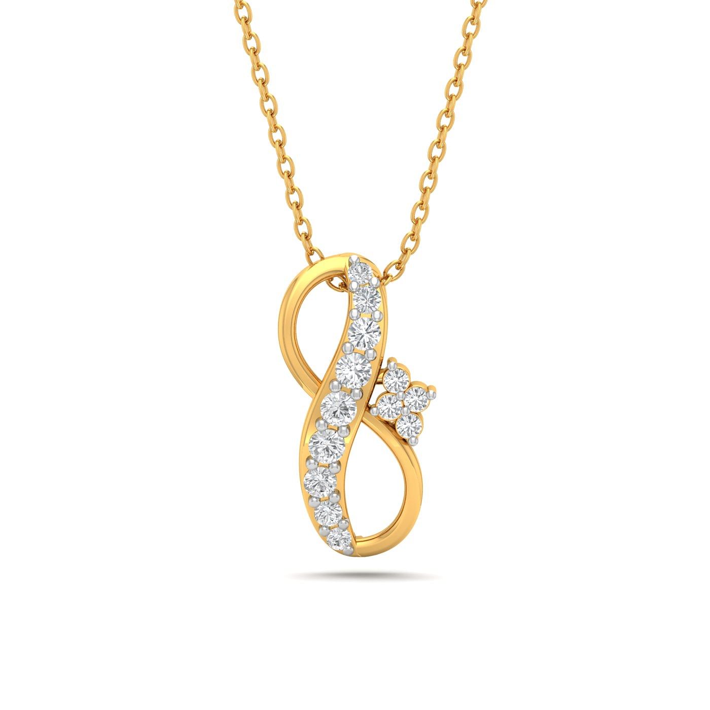 Yellow gold Infinity Diamond Luxury Pendant