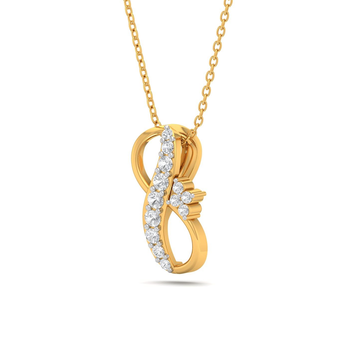 Yellow gold Infinity Diamond Luxury Pendant