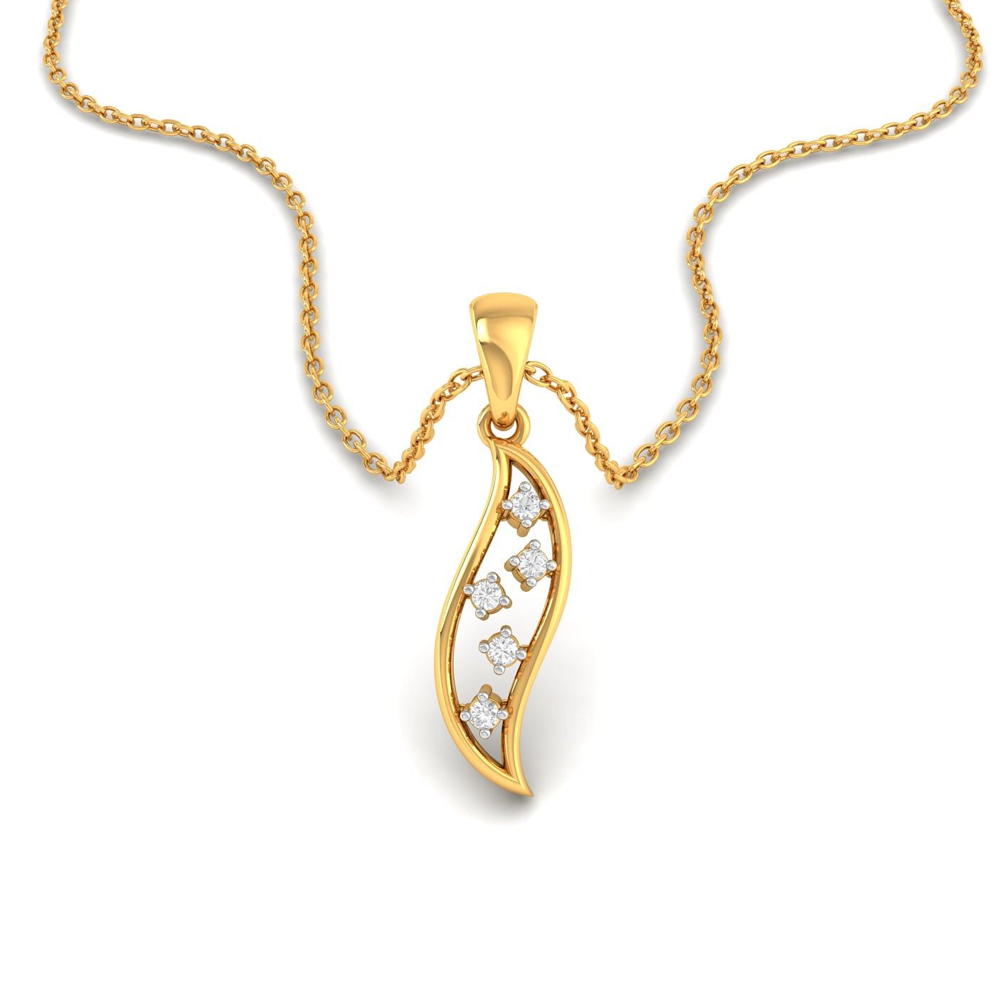 Yellow gold Sloane Diamond Pendant