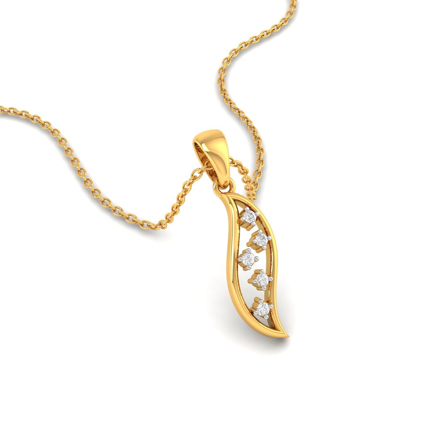 Yellow gold Sloane Diamond Pendant