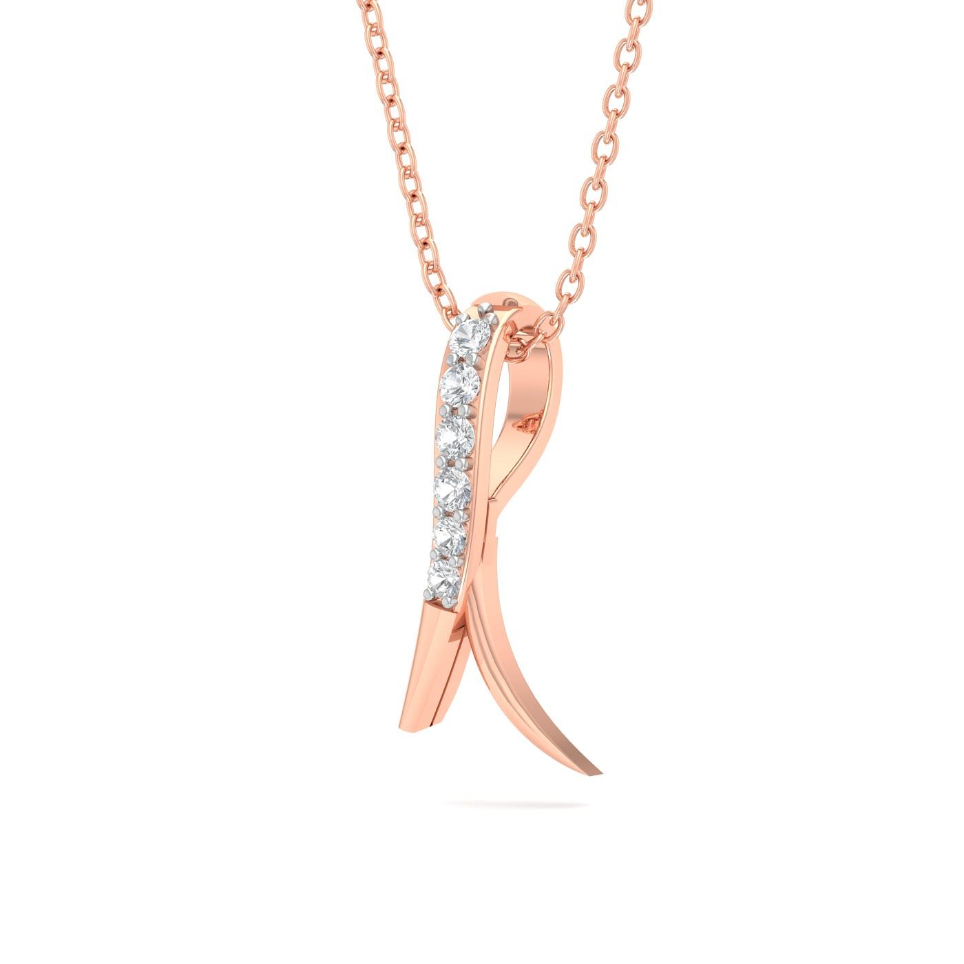 Rose gold Pesce Sparkling Diamond Pendant