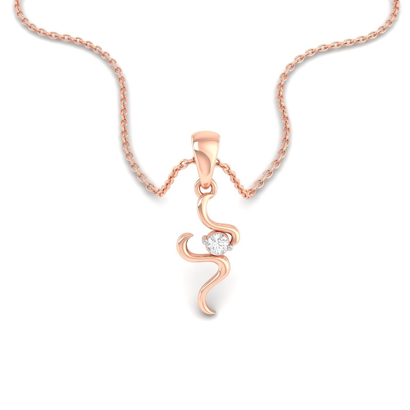 Rose gold Fancy One Stone Pendant