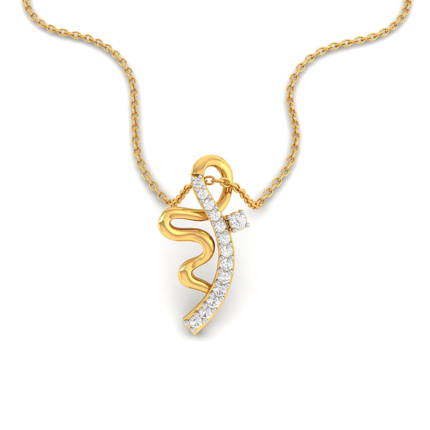 Yellow gold Cleo Stunning Diamond Pendant