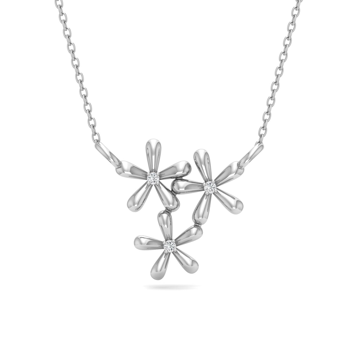 White gold Indigo Diamond Fleur Pendant