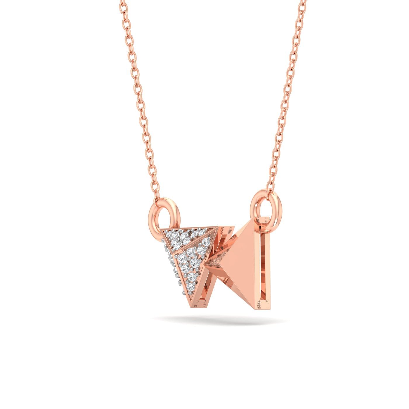 Rose gold Cluster Triangolare Diamond Pendant