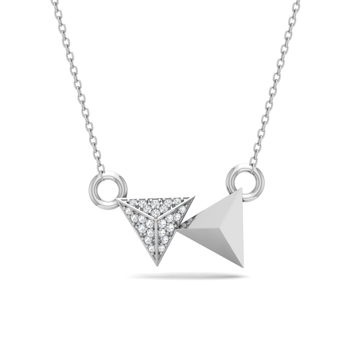 White gold Cluster Triangolare Diamond Pendant
