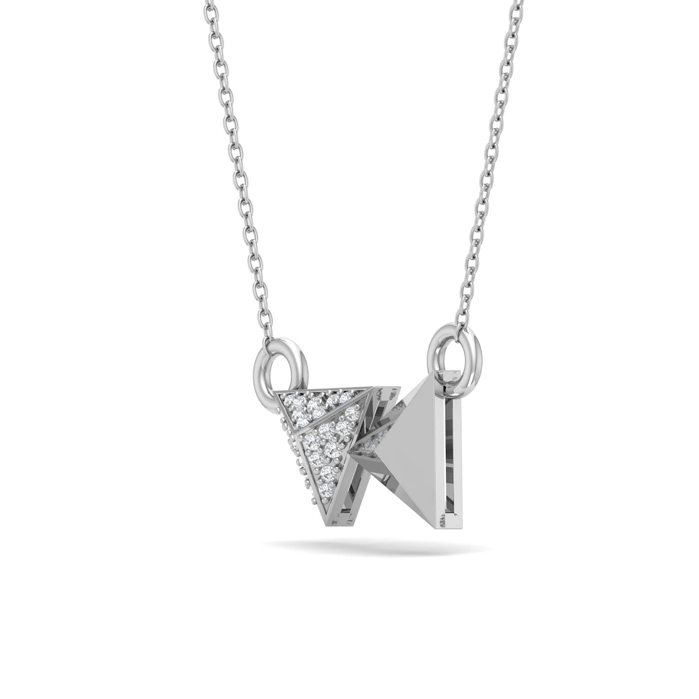 White gold Cluster Triangolare Diamond Pendant
