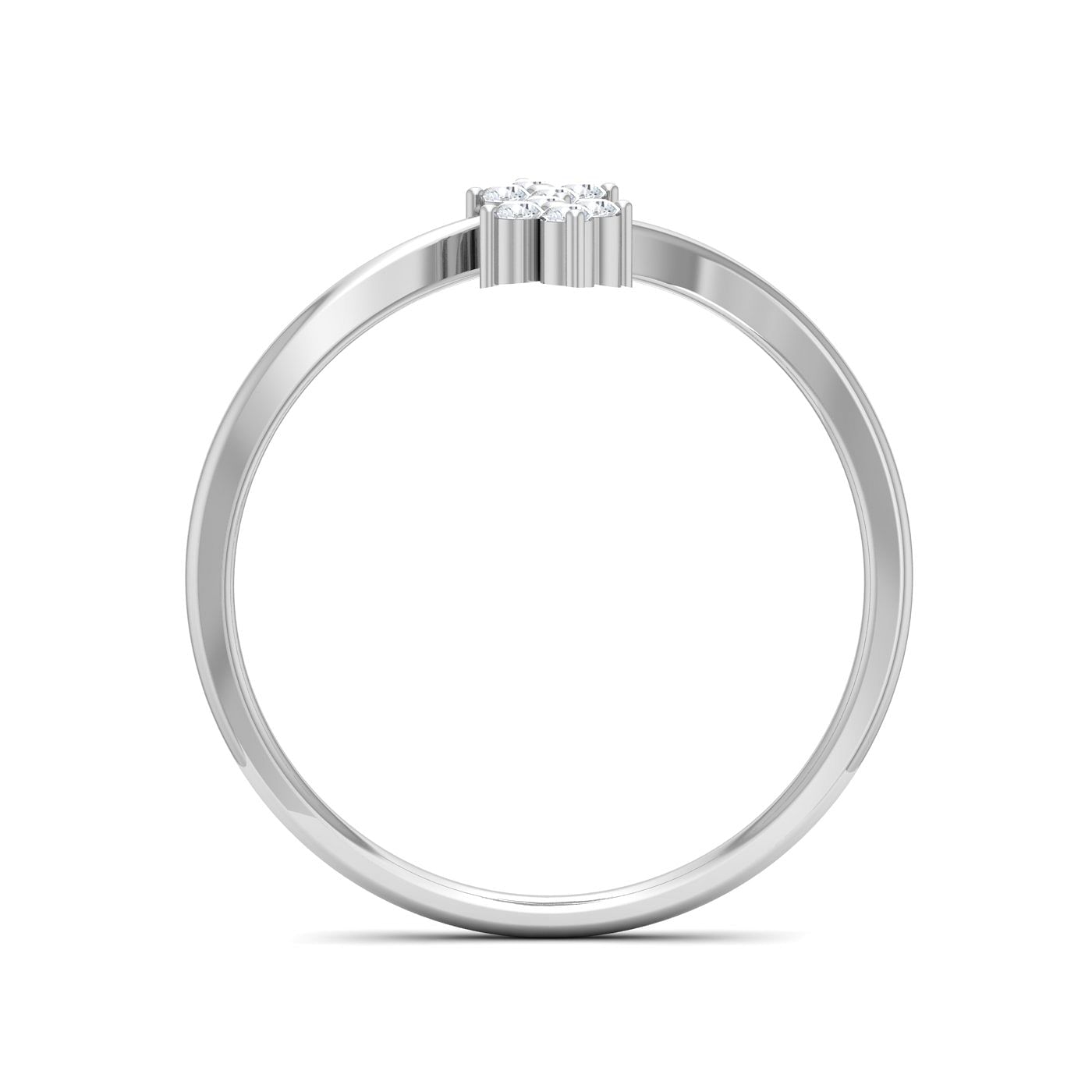 Flower Design White Gold Diamond Ring