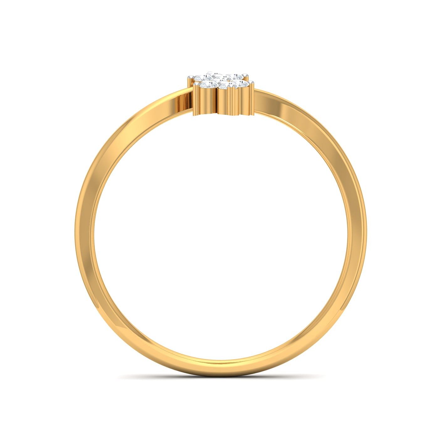 Flower Design Yellow Gold Diamond Ring