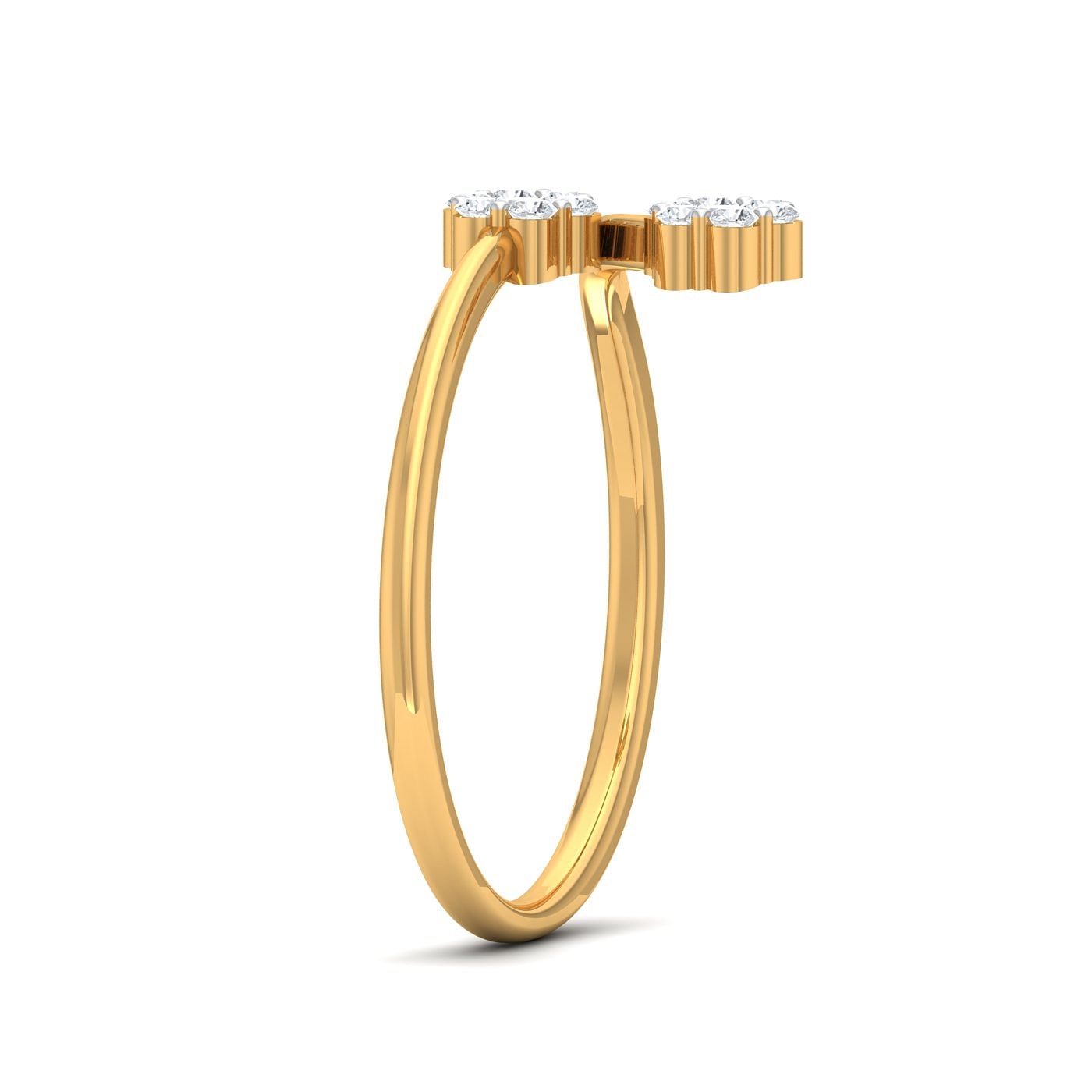 Flower Design Diamond Cluster Yellow Gold Ring