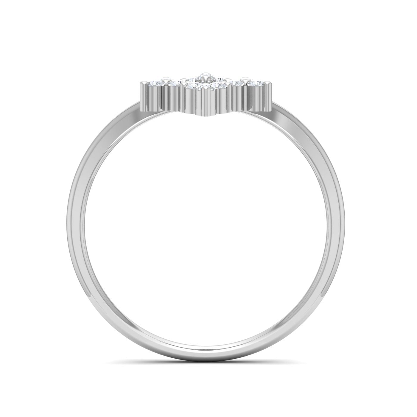 Trio Flower Design White Gold Diamond Ring For Women