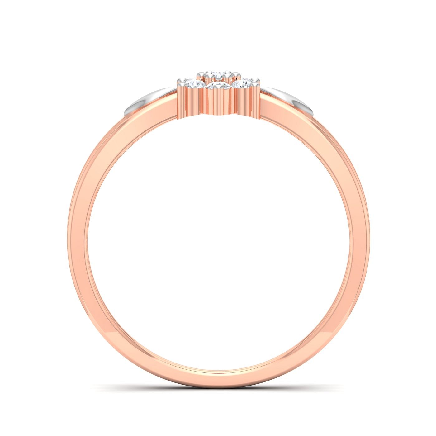 Diamond Cluster Dual Band Rose Gold Ring
