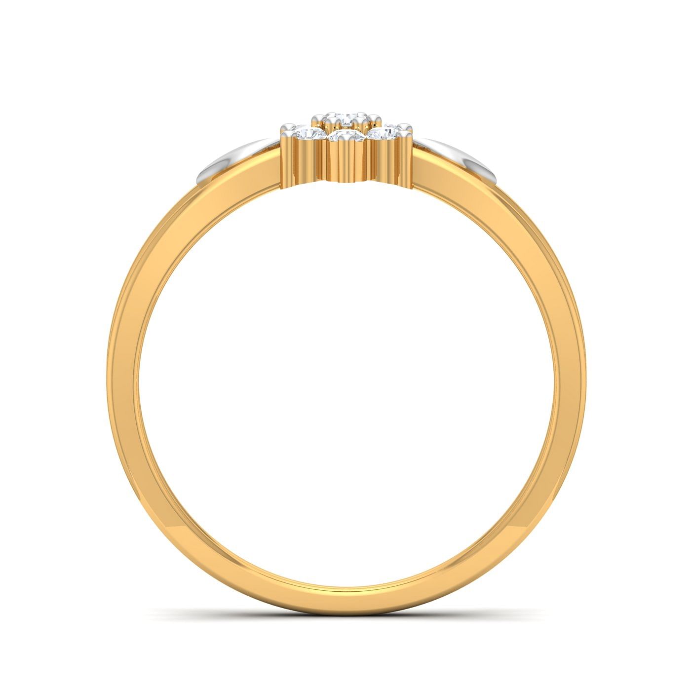 Diamond Cluster Dual Band Yellow Gold Ring