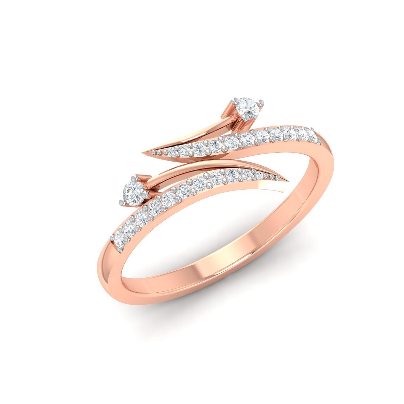 modern diamond ring designs in rose gold