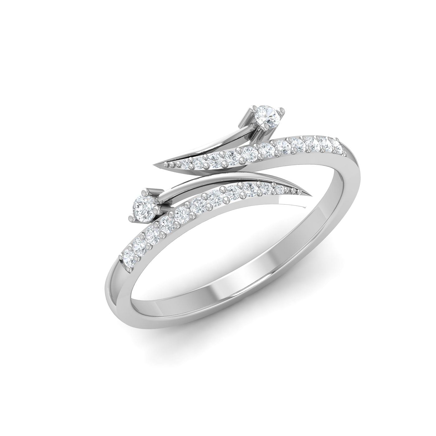 modern diamond ring designs in white gold