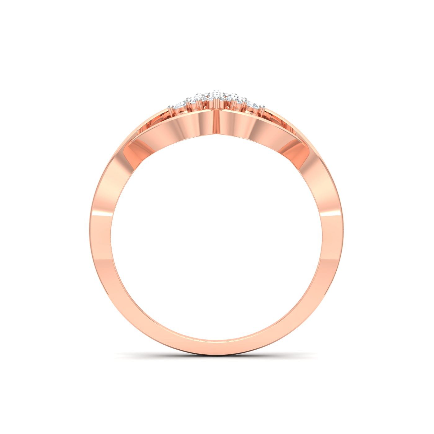 Flower Design Cluster Diamond Ring In Rose Gold