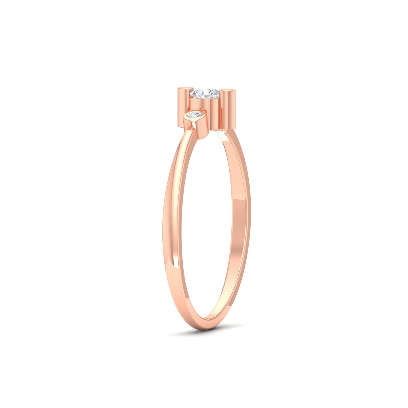 light weight rose gold diamond ring for women