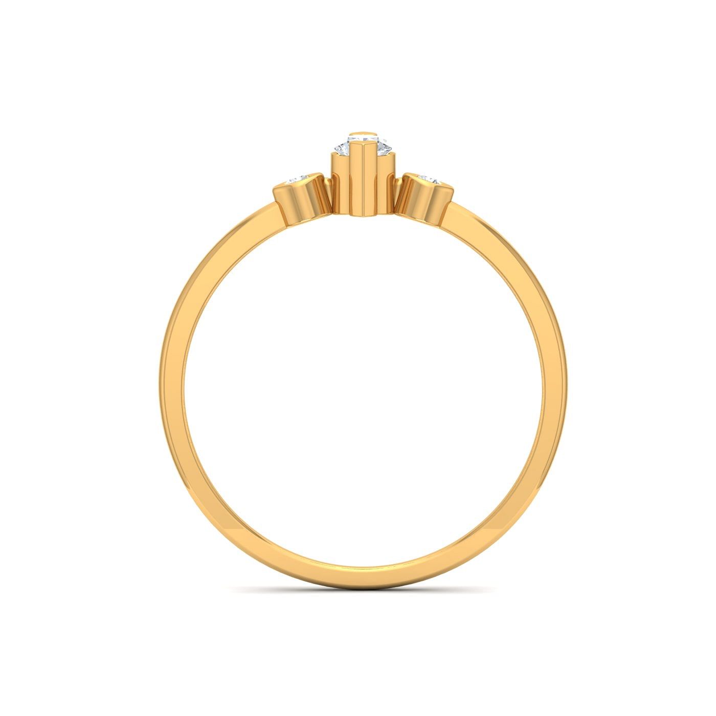 light weight yellow gold diamond ring for women