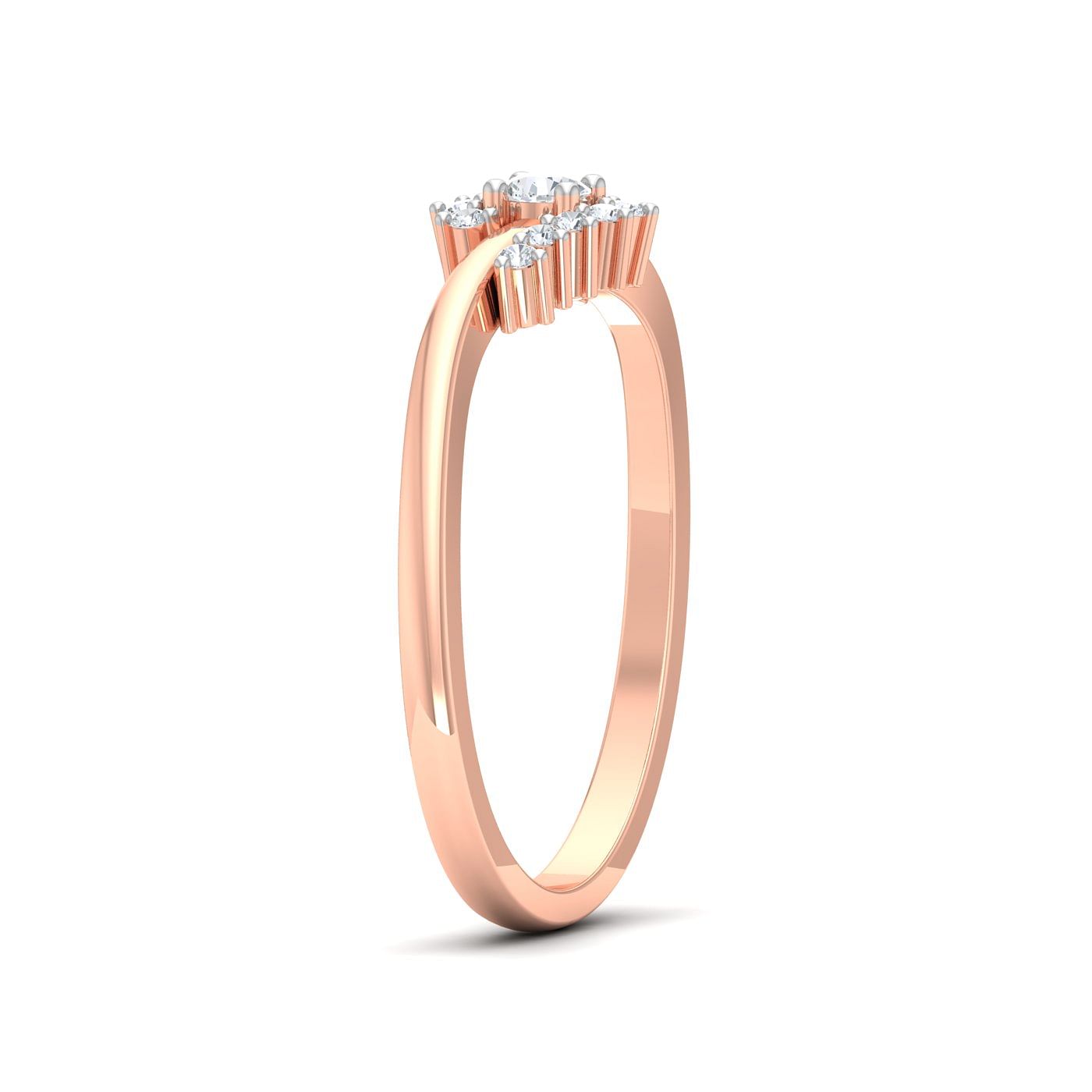 Solitaire Style Diamond Rose Gold Ring For Female