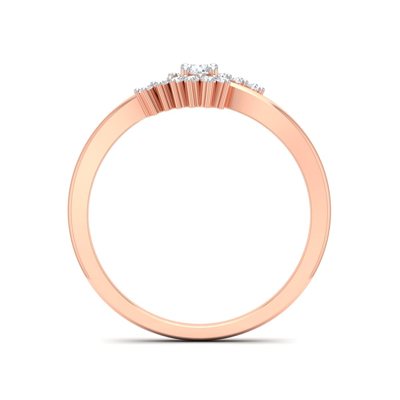 Solitaire Style Diamond Rose Gold Ring For Female