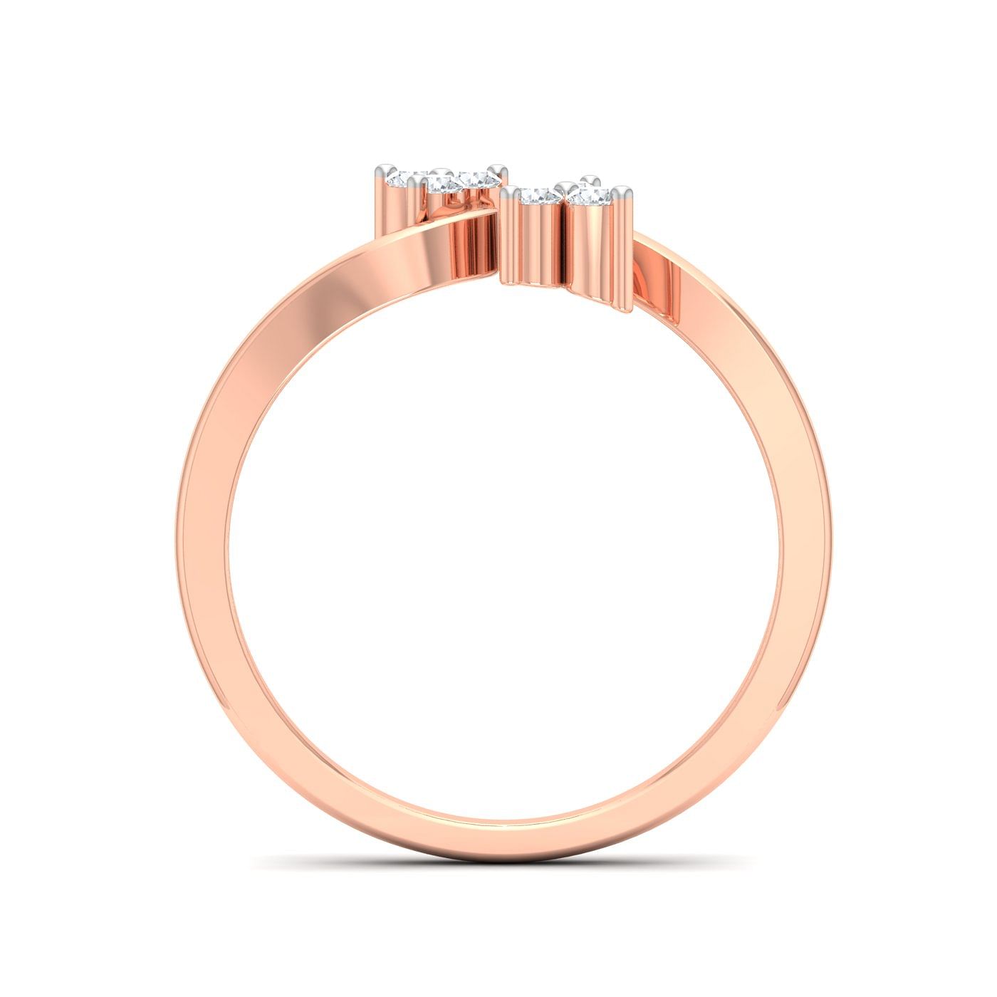 Office Wear Rose Gold Diamond Ring For Working Women