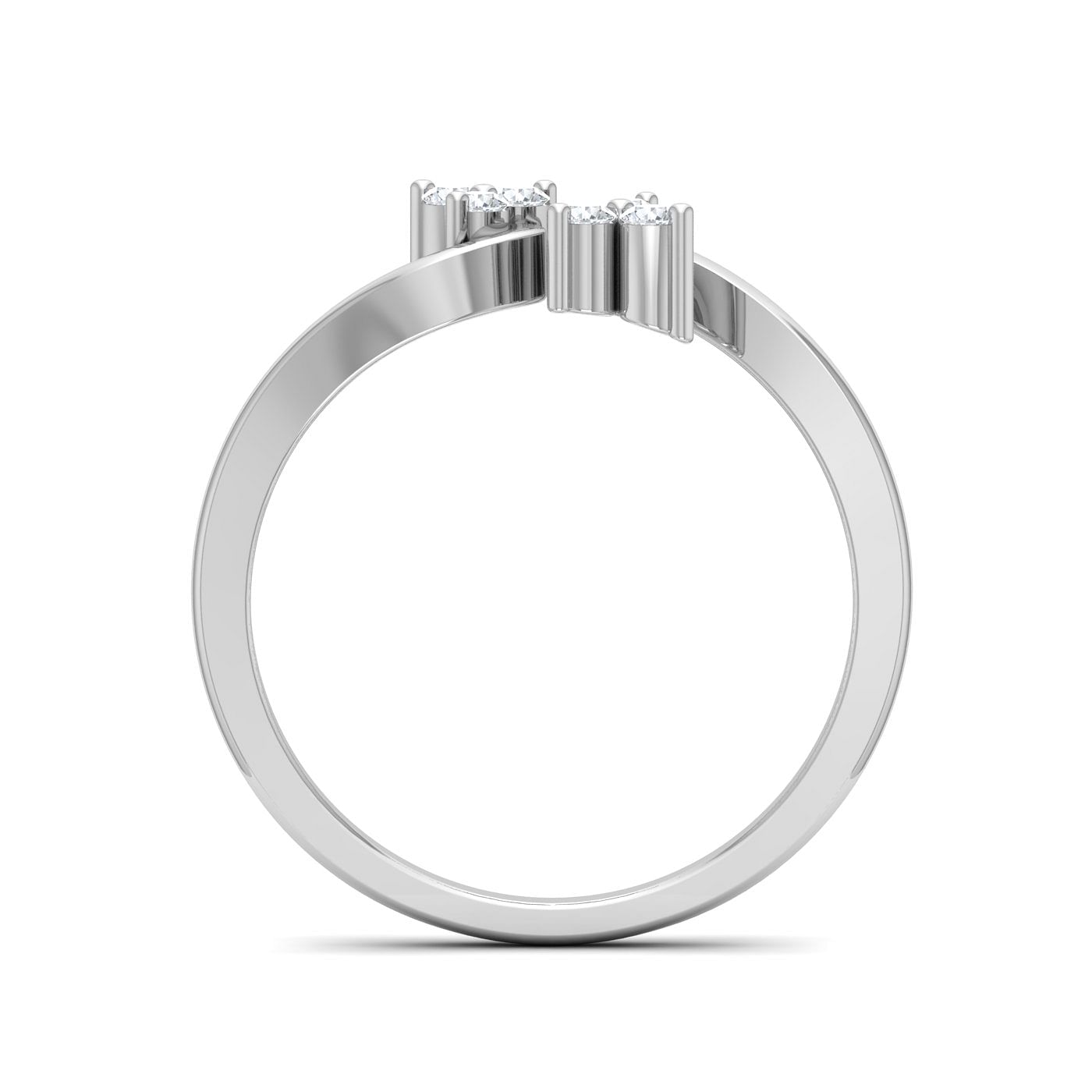 Office Wear White Gold Diamond Ring For Working Women
