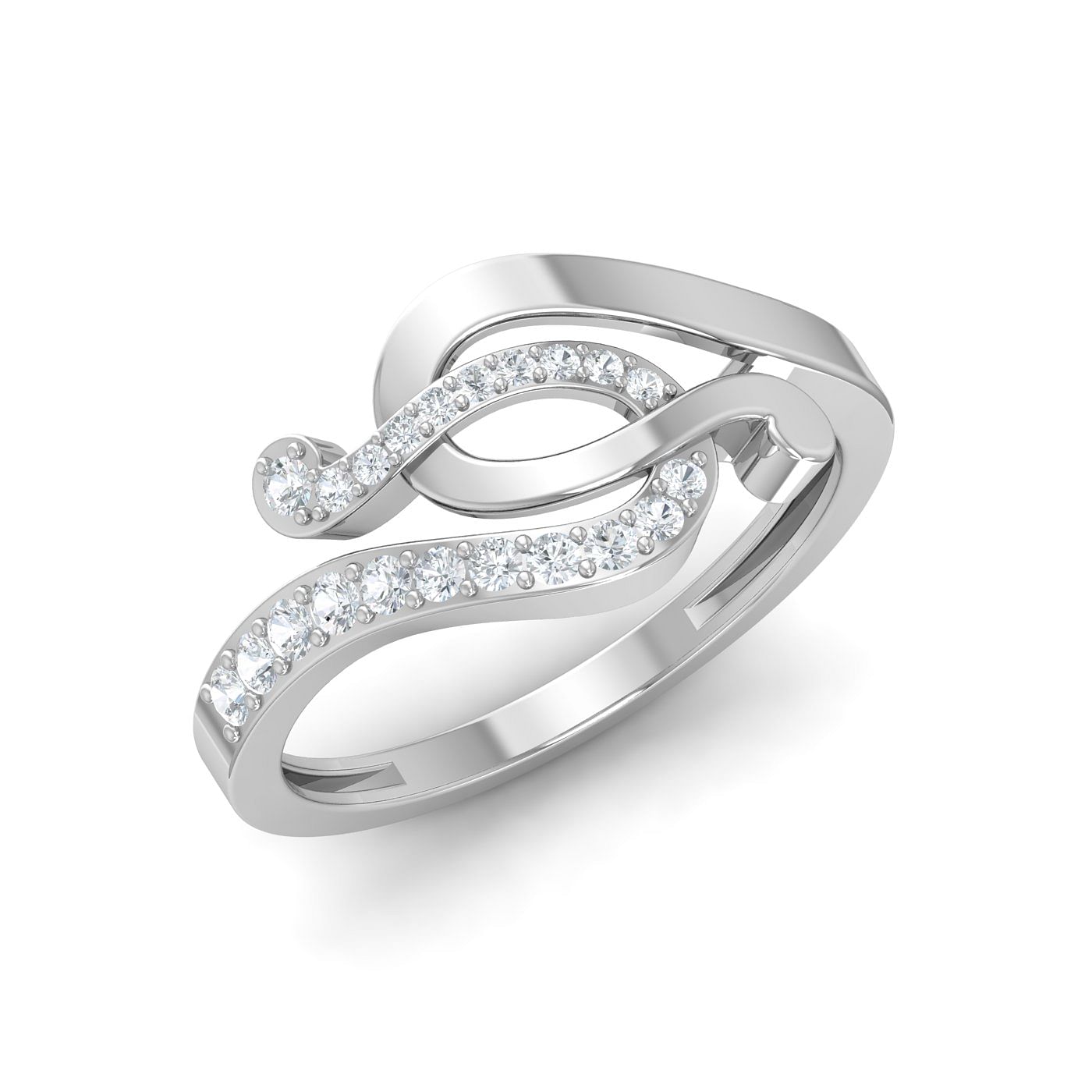 Chunky Gold Knot Diamond Ring With White Gold