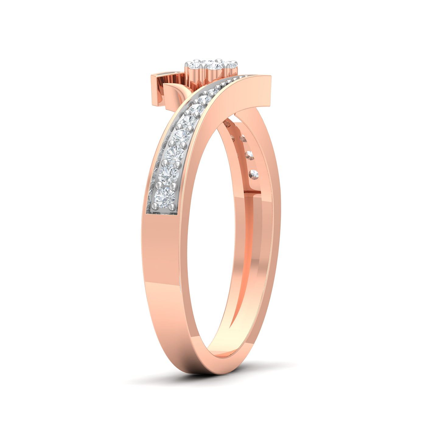 Rose Gold Cluster Diamond Ring For Women