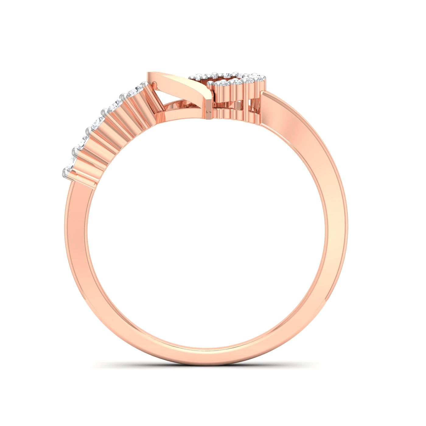 Heart Shape Propose Style Rose Gold Ring For Women