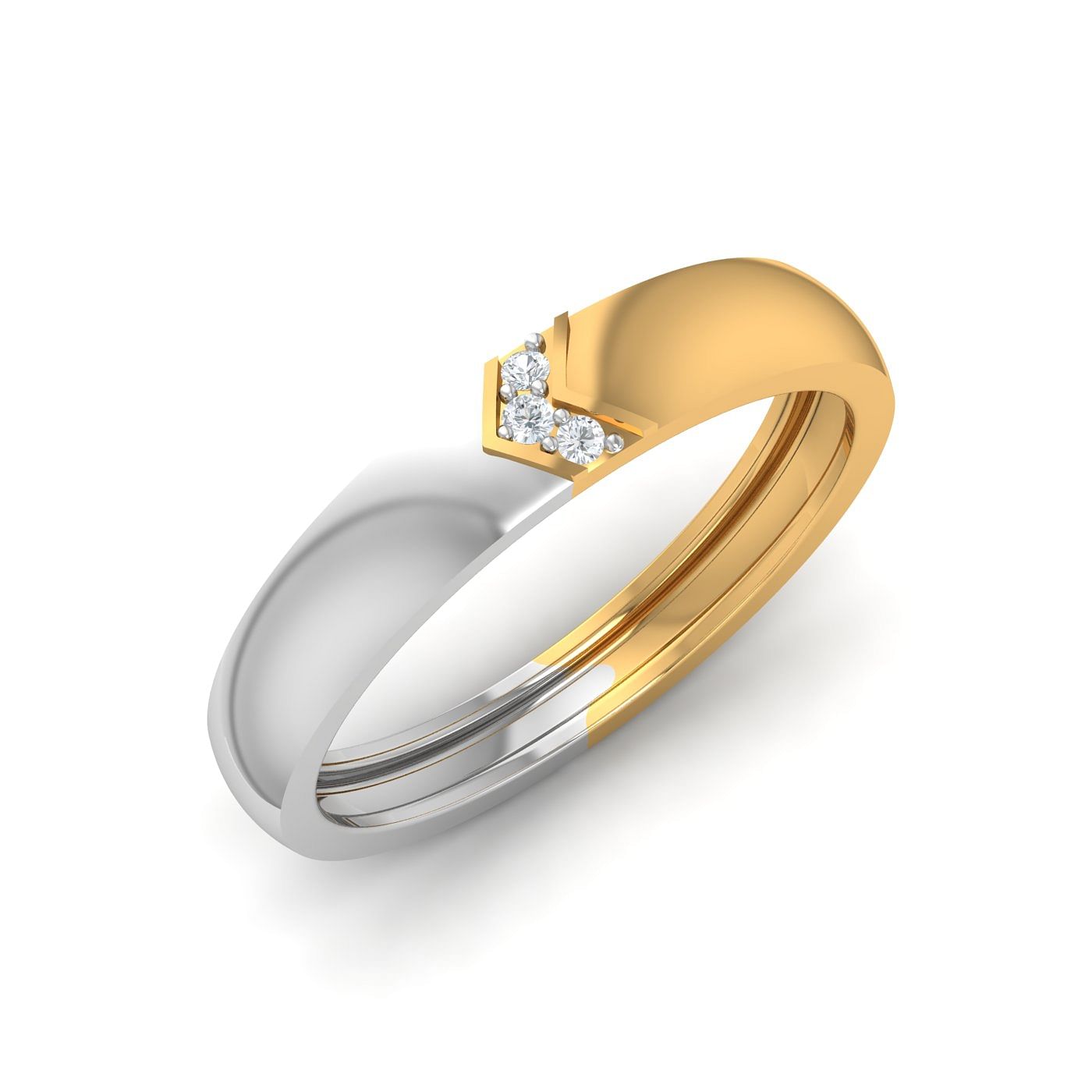 Yellow And White Gold Diamond Band For Women