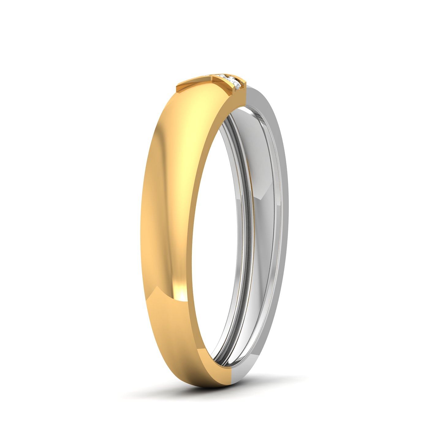 Yellow And White Gold Diamond Band For Women