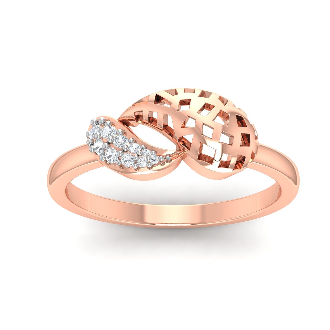 Aadhya Diamond Ring For Women | Modern Style Design Diamond Ring For Women In Rose Gold