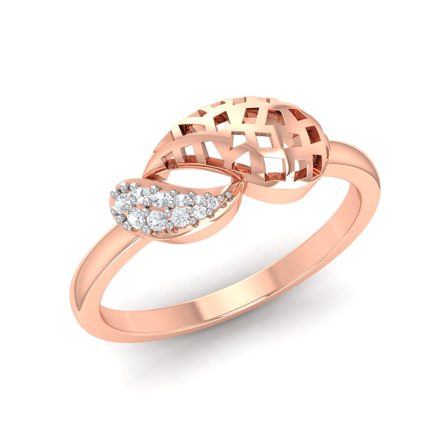 Aadhya Diamond Ring For Women | Modern Style Design Diamond Ring For Women In Rose Gold