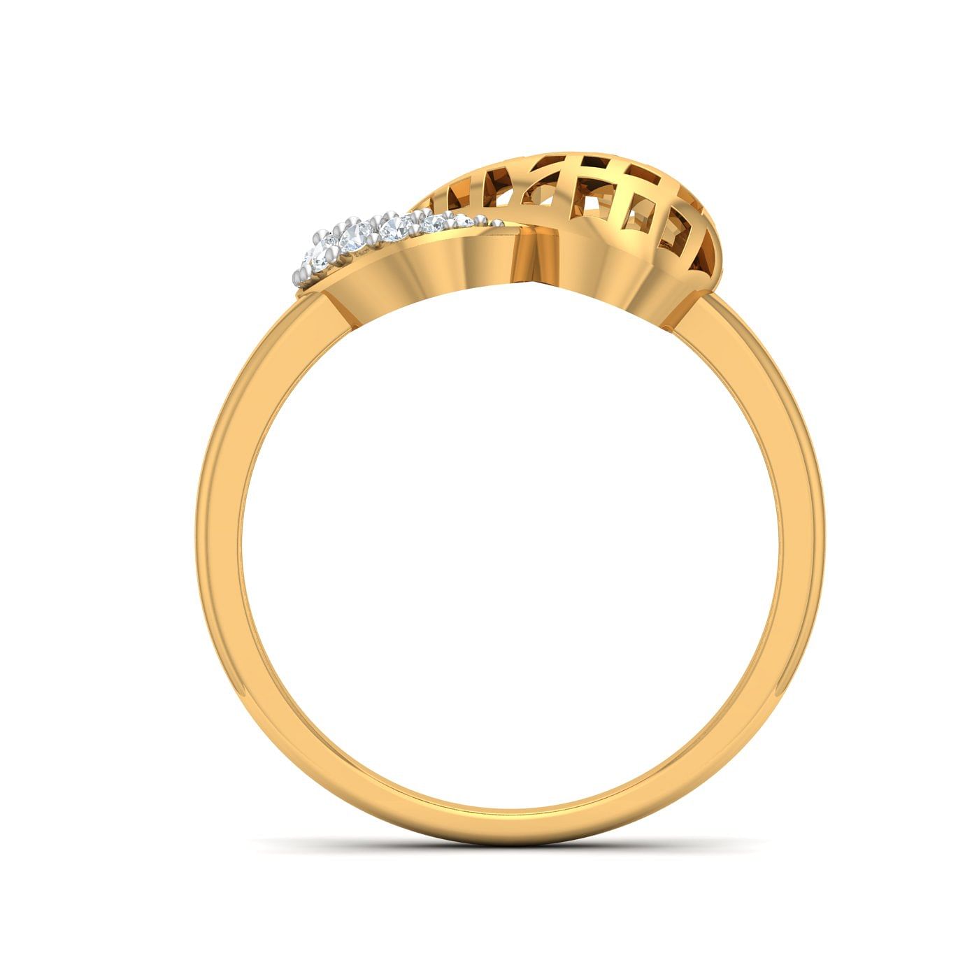 Aadhya Diamond Ring For Women | Modern Style Design Diamond Ring For Women In Yellow Gold