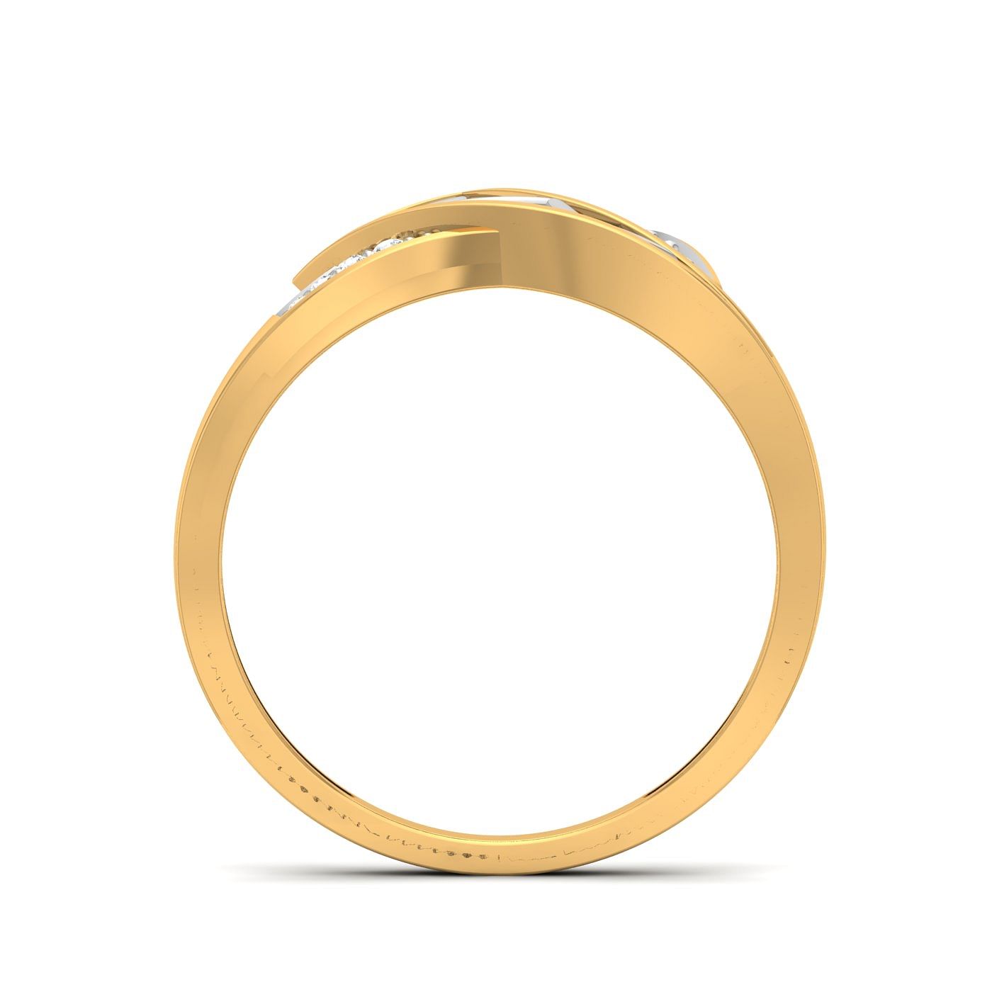 geometric design yellow gold ring for women