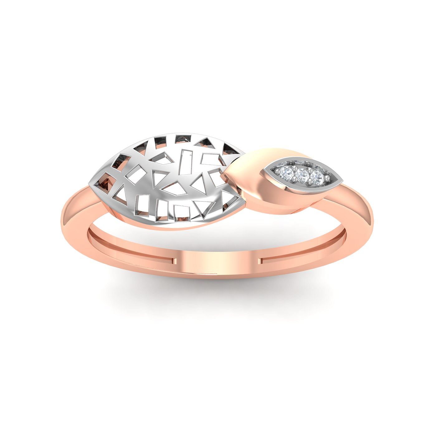Geometry Petals Diamond Ring In Rose Gold