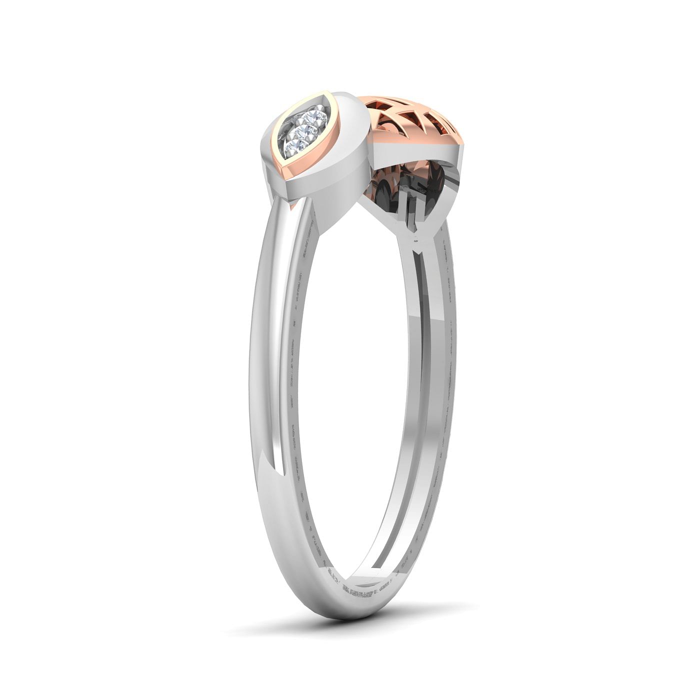 Geometry Petals Diamond Ring In White Gold