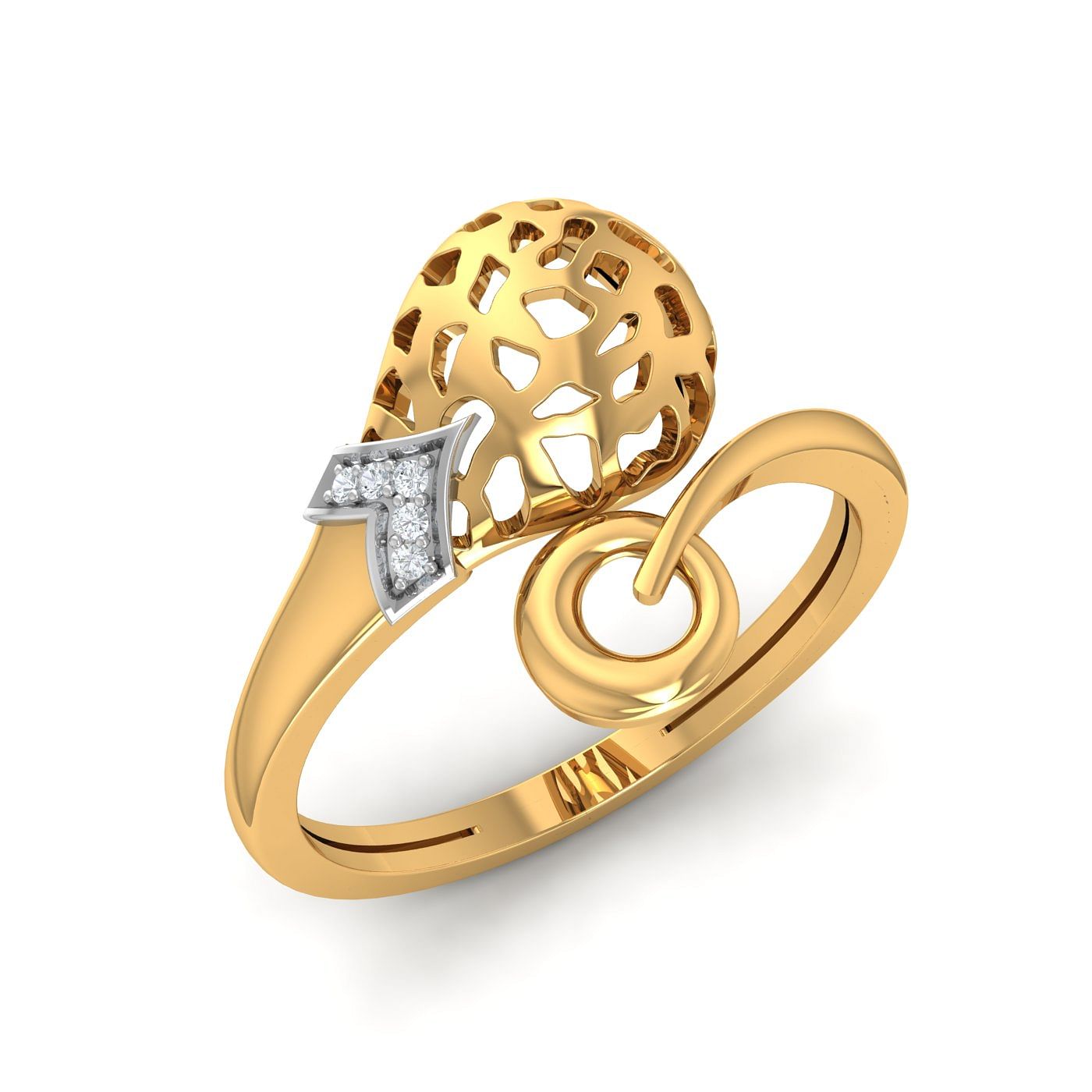 Magical Diamond Ring | Geometry Design Yellow Gold Diamond Ring