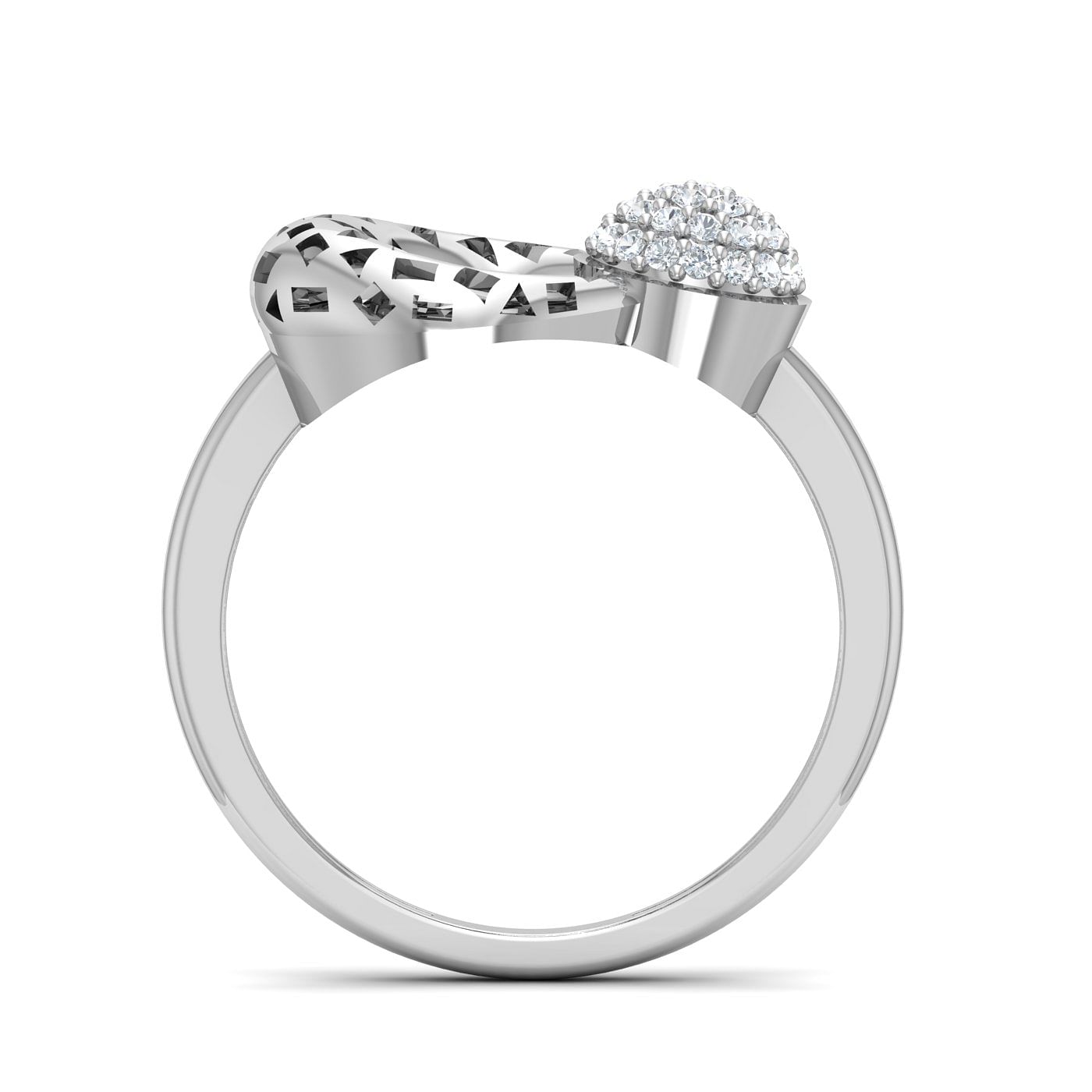 Diamond Cluster Geometry Style white gold diamond ring design