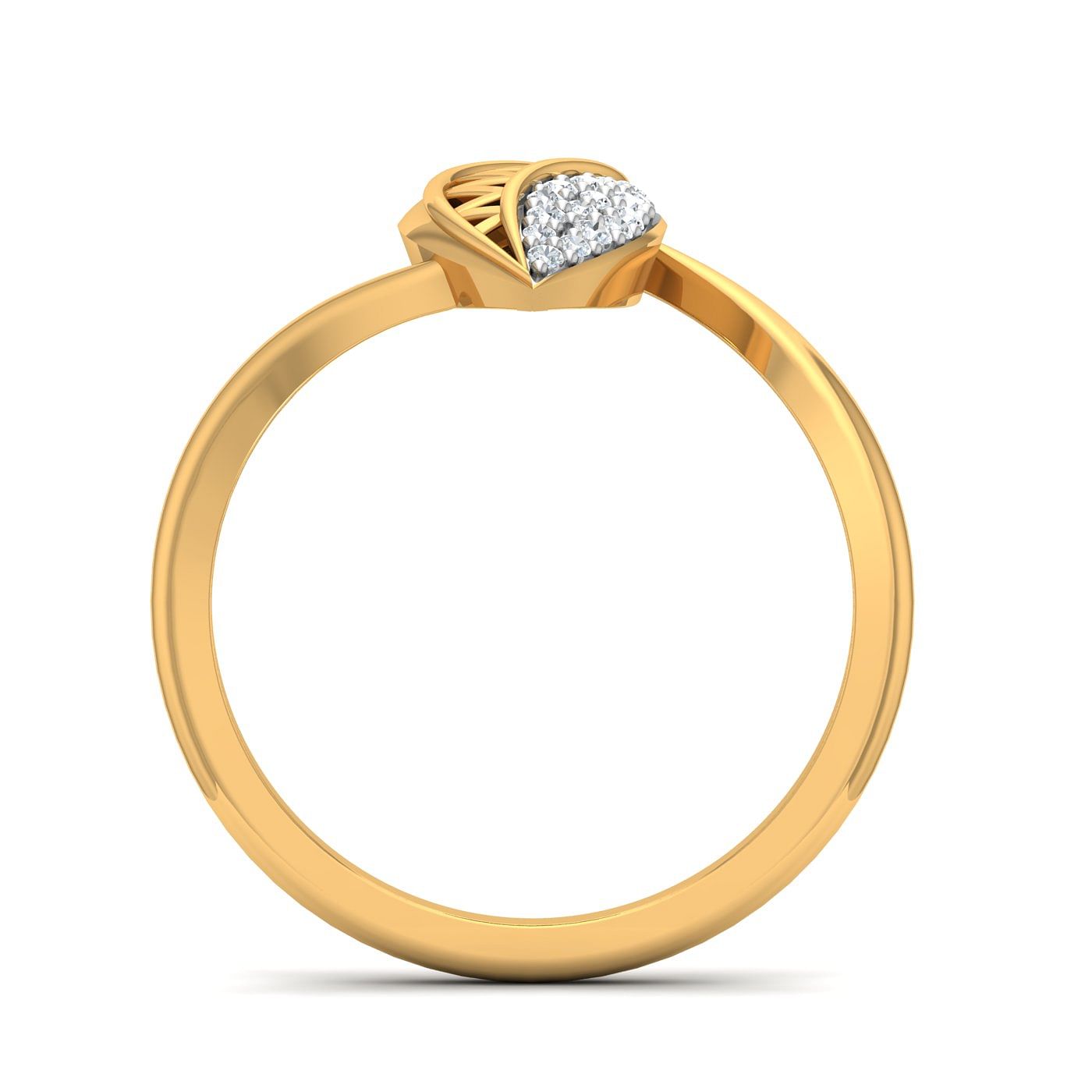 Cluster Petal Diamond Ring In Yellow Gold