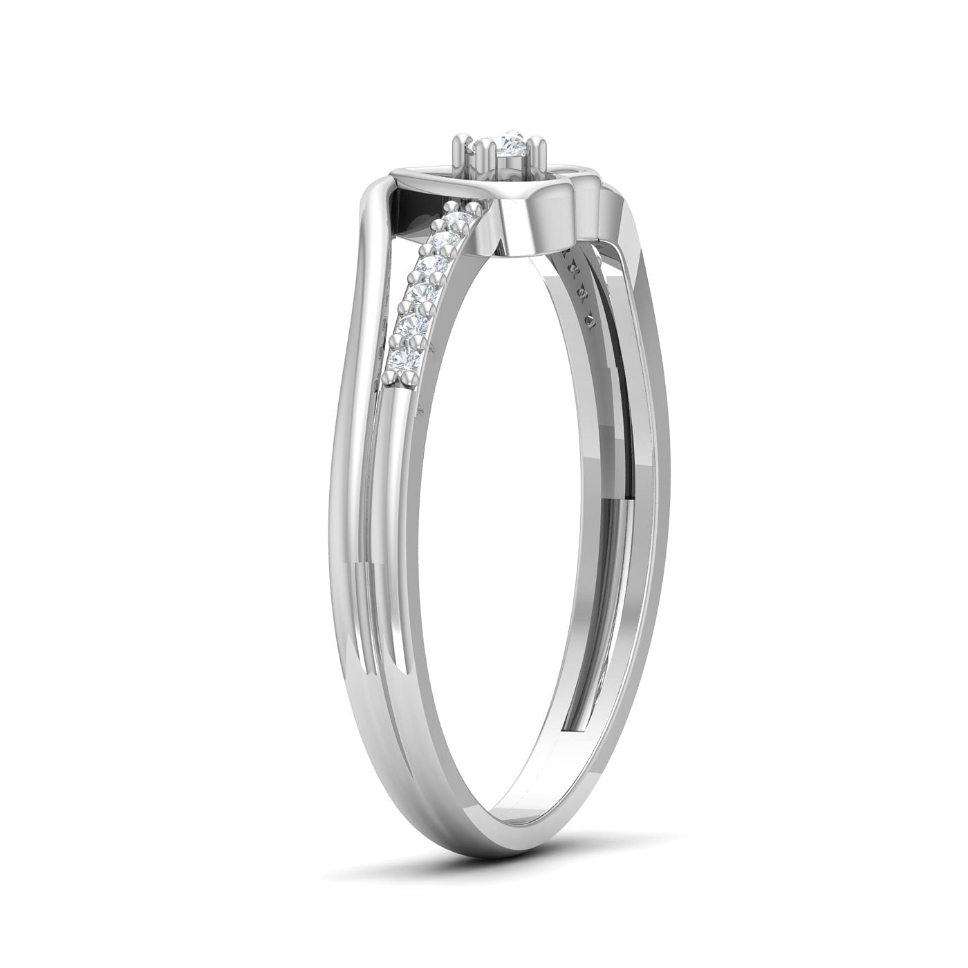 Solitaire Heart Diamond Ring In White Gold
