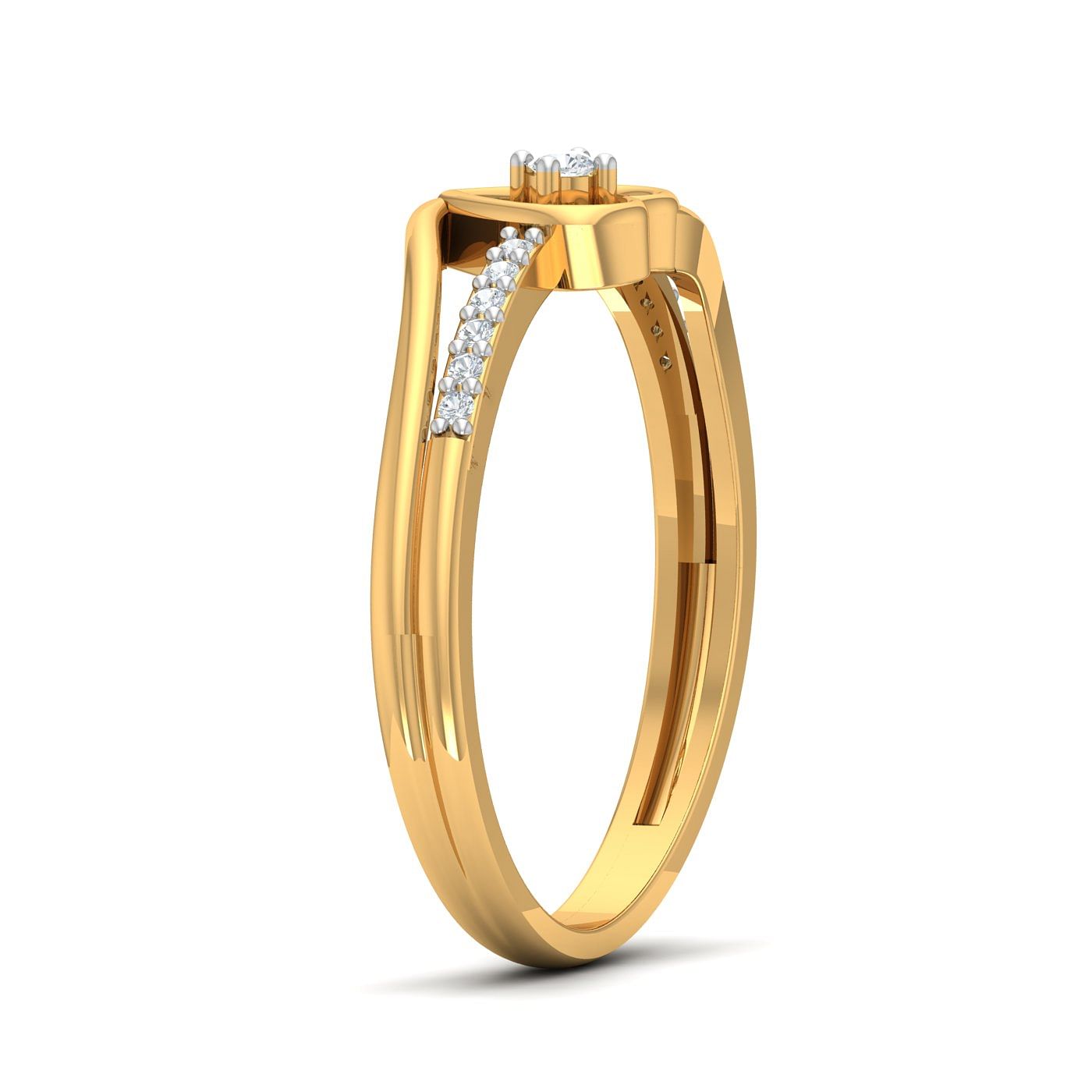 Solitaire Heart Diamond Ring In Yellow Gold