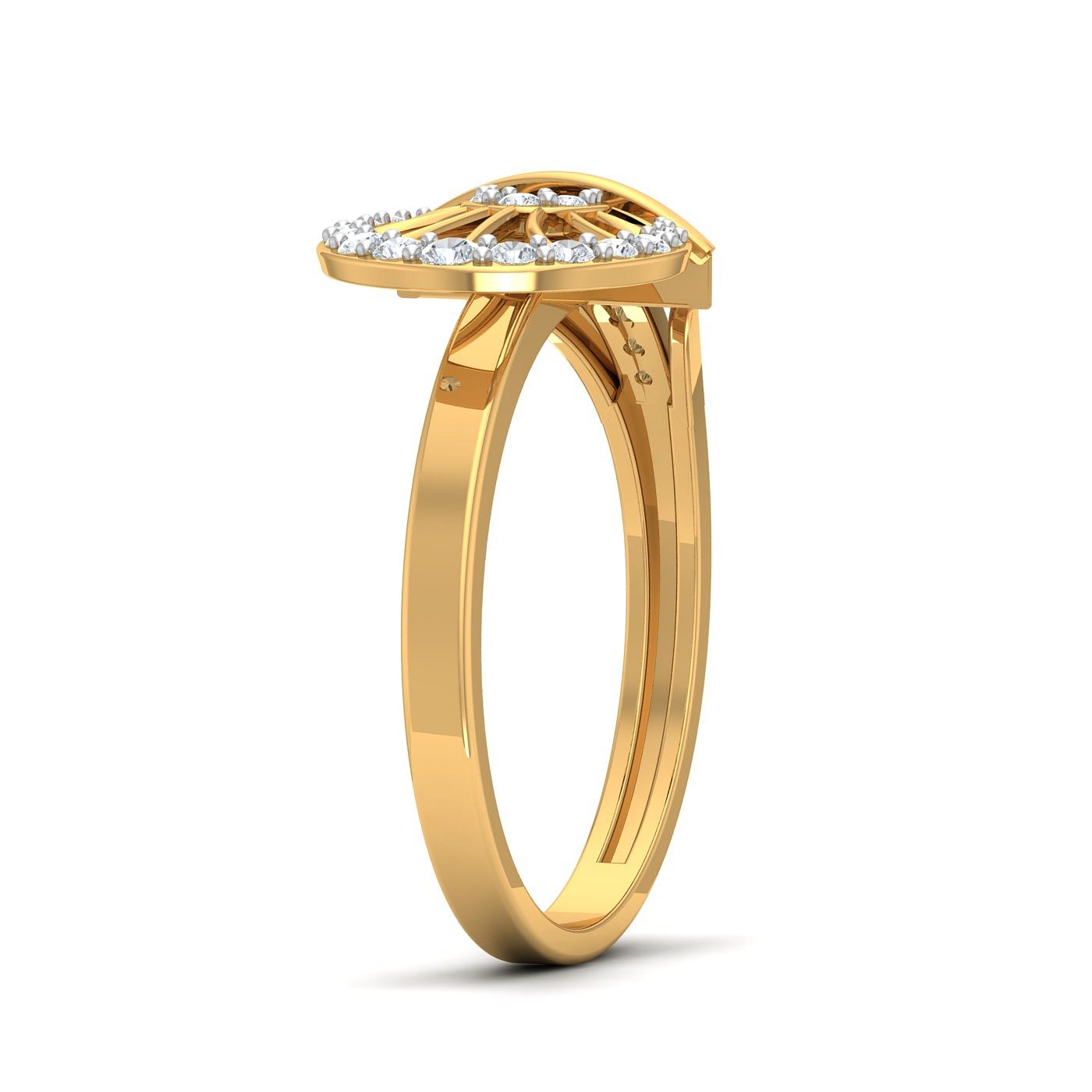 Duo Circle Diamond Ring For Women With Yellow Gold