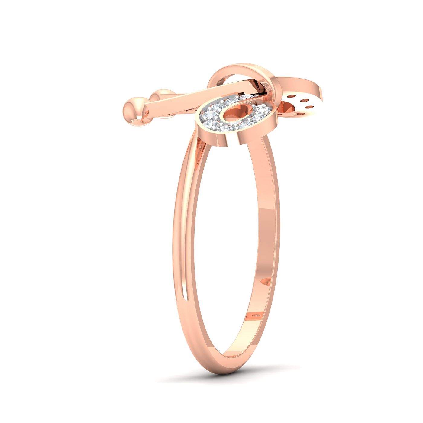 Bow Knot Diamond Ring With Rose Gold For Women
