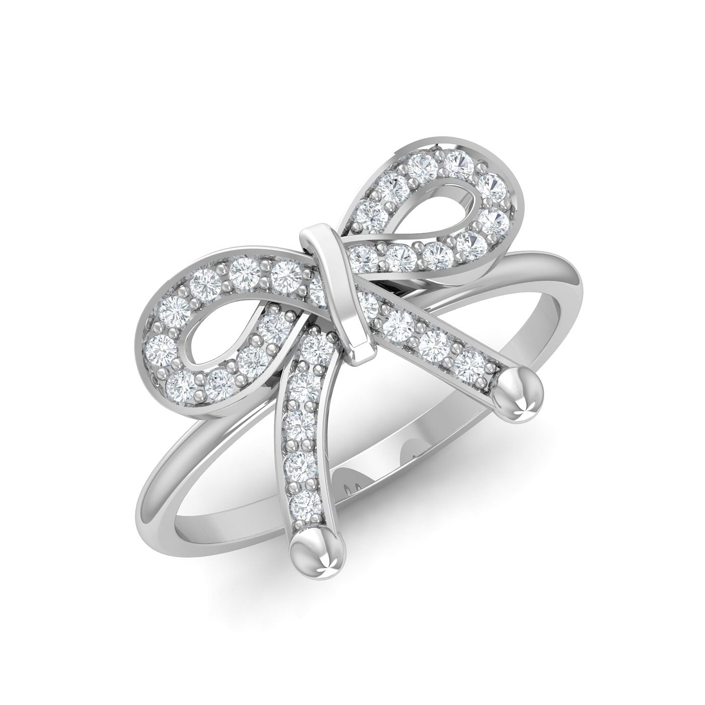 Bow Knot Diamond Ring With White Gold For Women