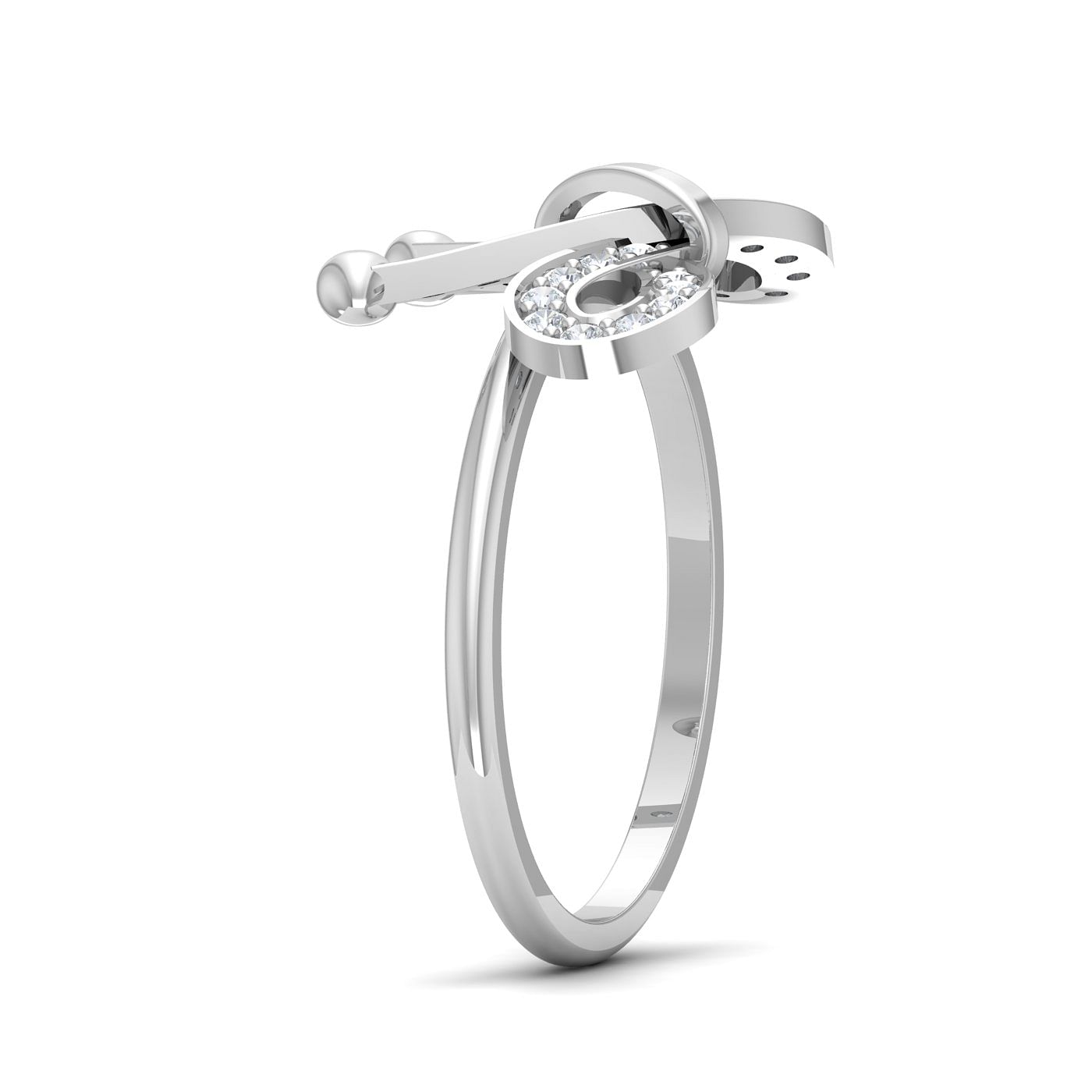 Bow Knot Diamond Ring With White Gold For Women