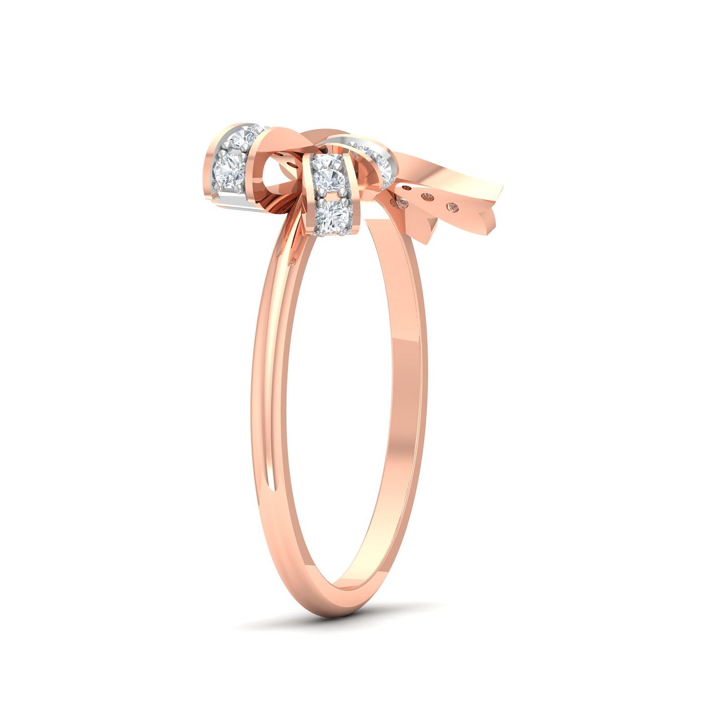 Naira Diamond Ring With Rose Gold