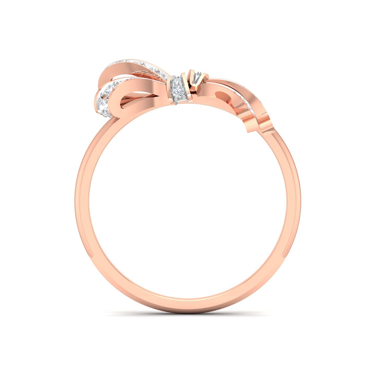 Naira Diamond Ring With Rose Gold