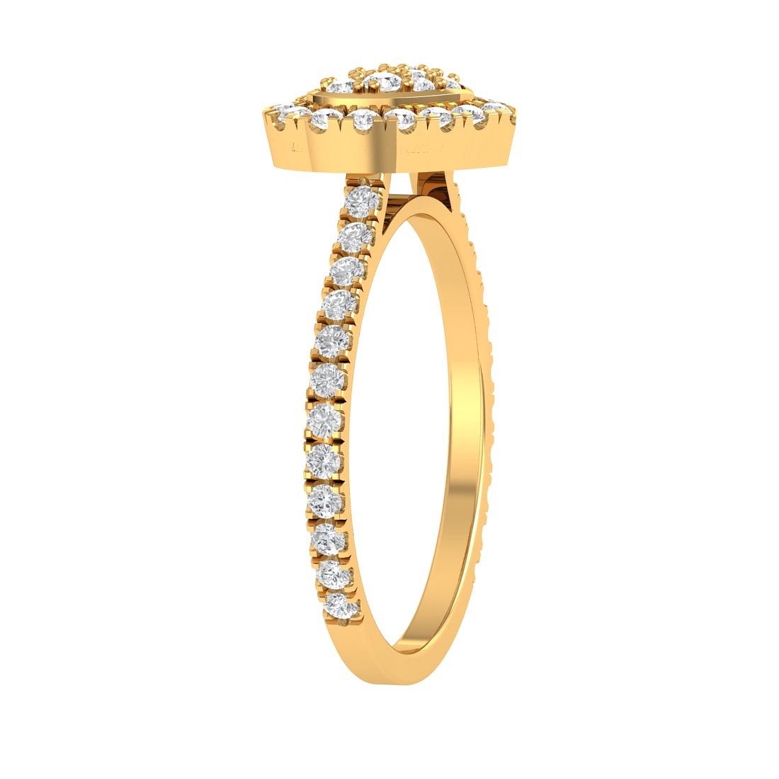 Yellow Gold Ivy Heart Shape Women Diamond Ring For Her